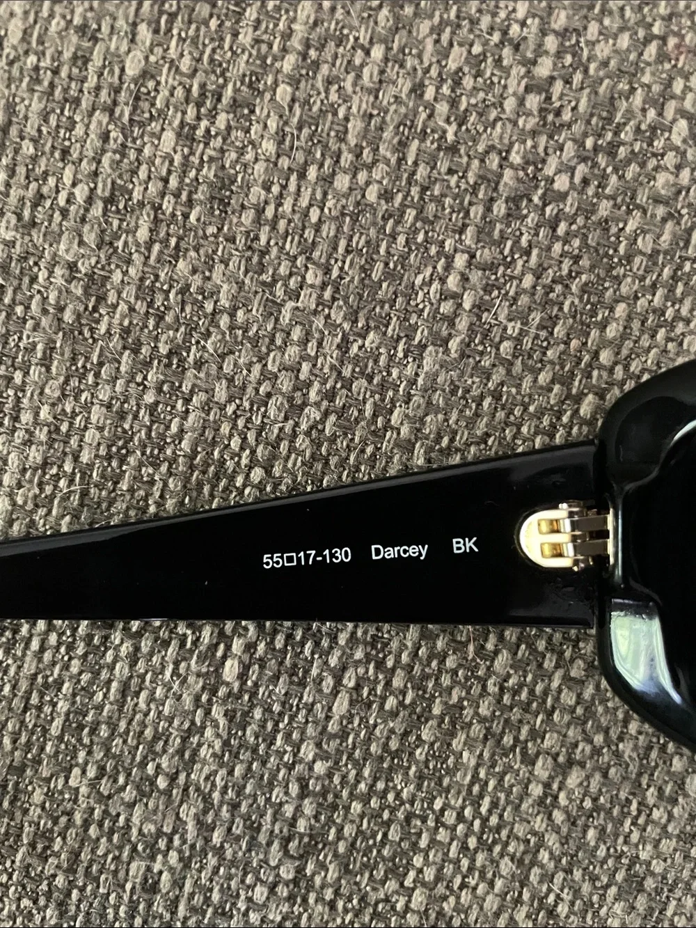 OLIVER PEOPLES DARCEY BK POLISHED BLACK SUNGLASSES 130 55 - 17 VINTAGE